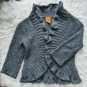 Ruffled Cardigan Sweater